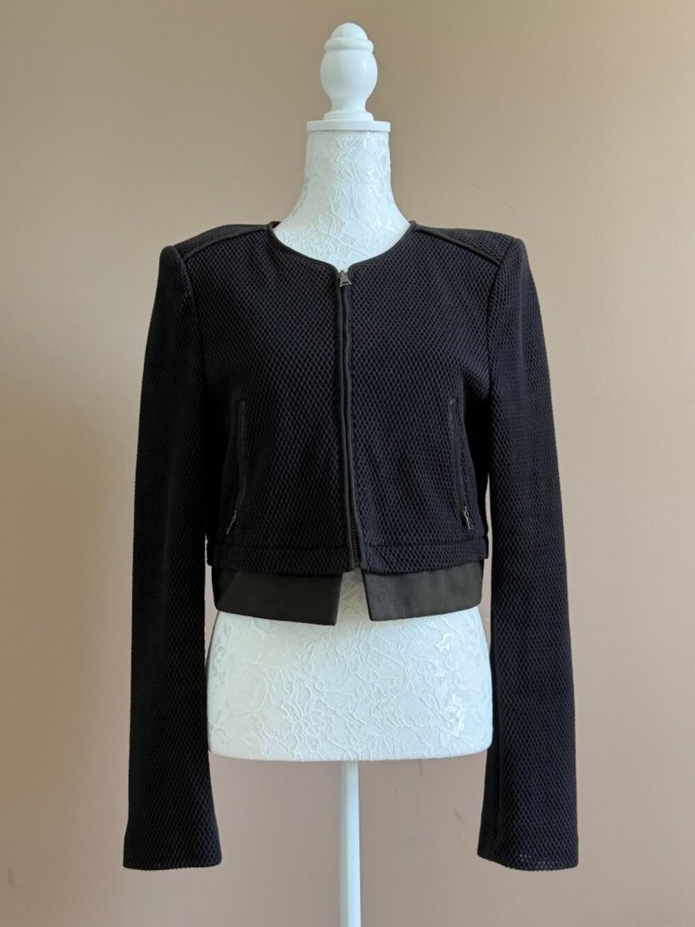 BCBGMAXAZRIA black zip up Size L